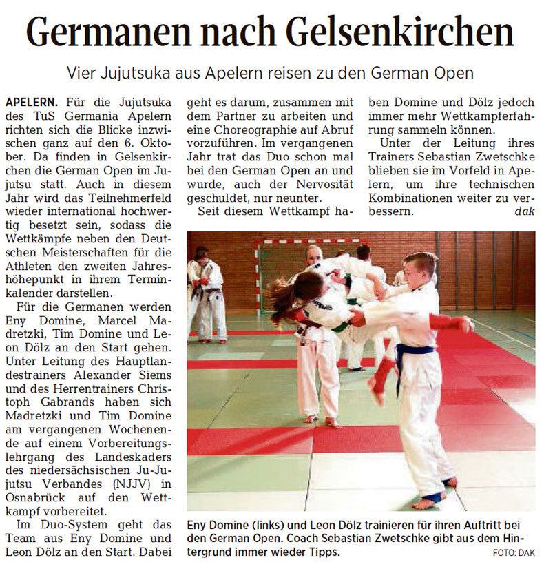 Vorbereitung German Open